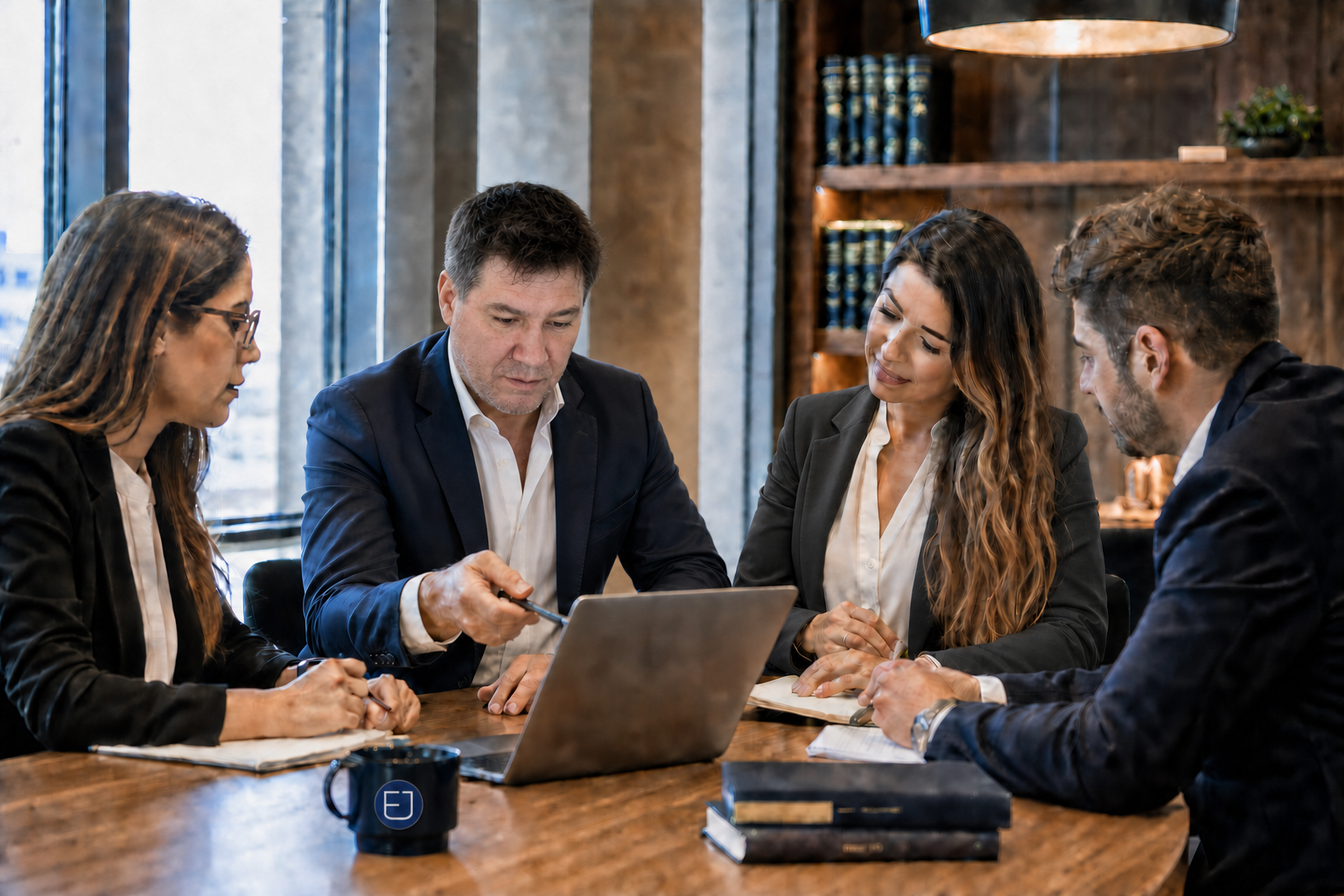 Equipo del Estudio Jara durante una reunión de trabajo